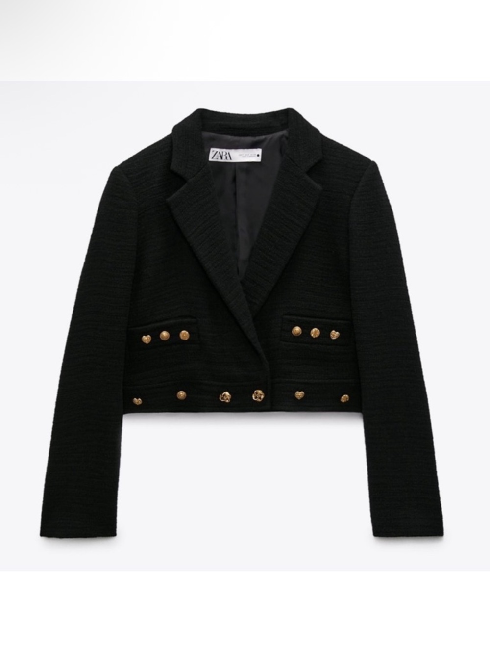 Zara Cropper Texture Blazer